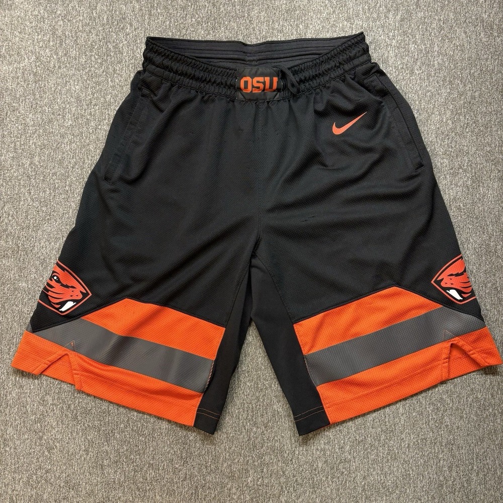 Oregon State Beavers Shorts Mens Large Black Orange NCAA College‎ Football Nike